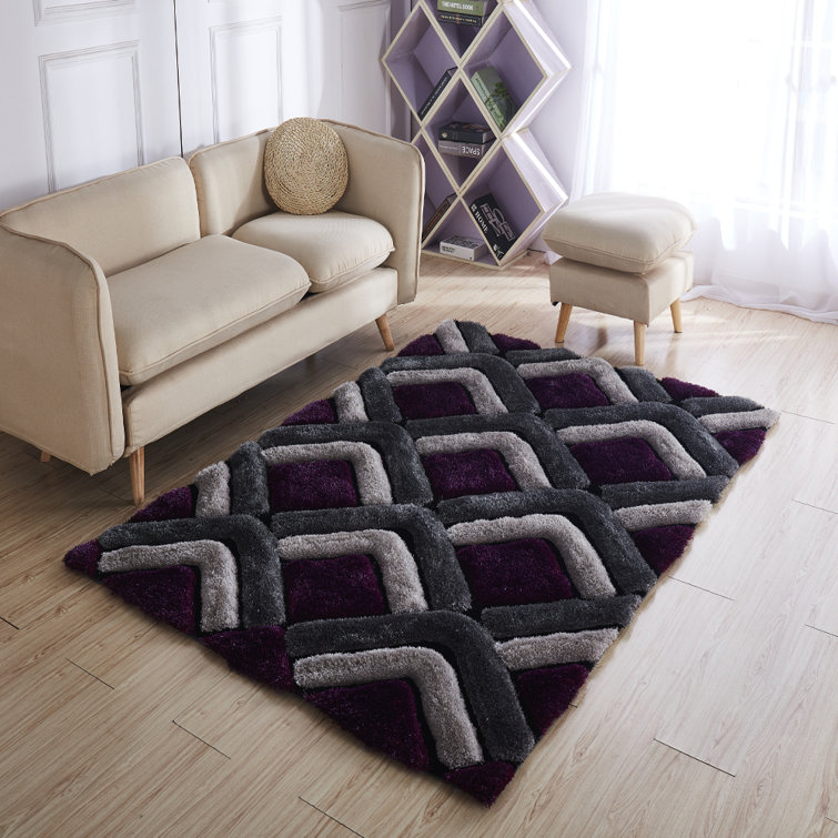 Latitude Run® CoreyLeigh Abstract Shag Area Rug in Plum Wayfair